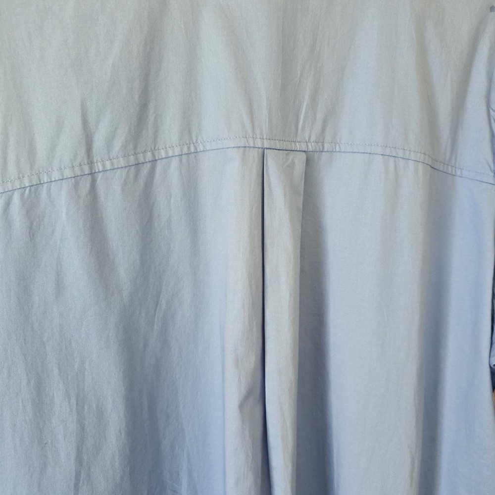 Old Navy Blue Poplin Button Down Tunic Shirt Dress Women XL 100% Cotton Pockets - Picture 9 of 11